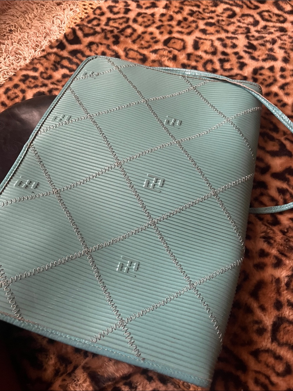 Fendi Teal Quilted Shoulder Bag - Picture 8 of 8